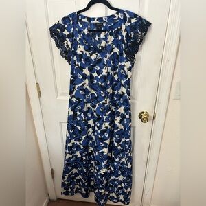 Who What Wear Blue and White Floral Maxi Dress